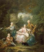 Francois-Hubert Drouais Le marquis de Sourches et sa famille painting